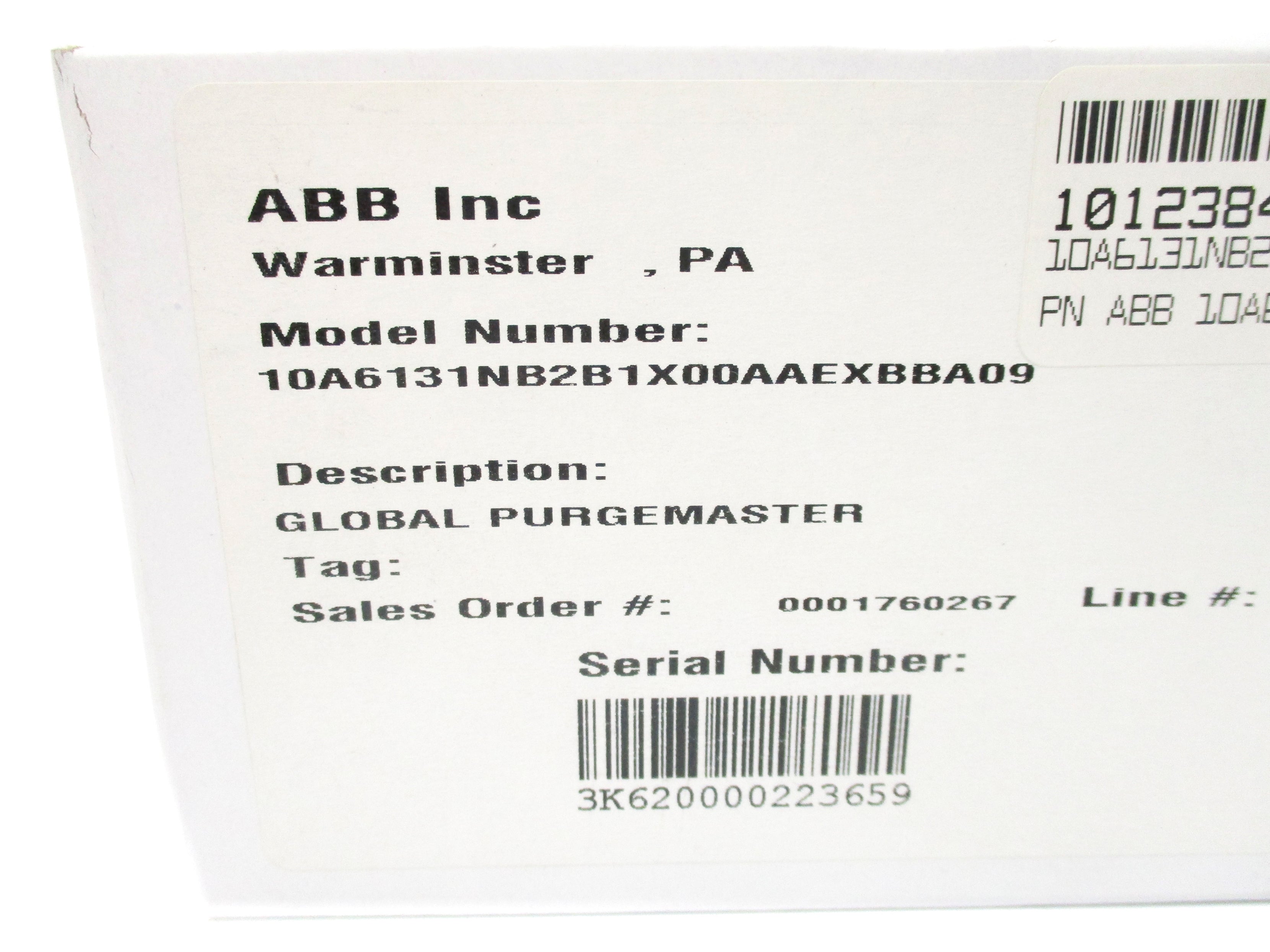 ABB 10A6131NB2B1X00AAEXBBA09 250PSIG NSMP