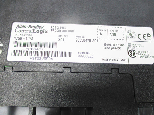 ALLEN BRADLEY 1756-L1/A SER. A F/W 7.10 NSNP