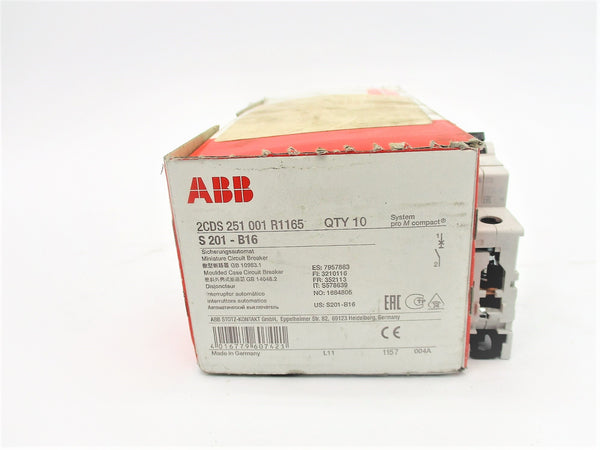 ABB S201-B16 230/400V 6A (PKG OF 10) NSMP