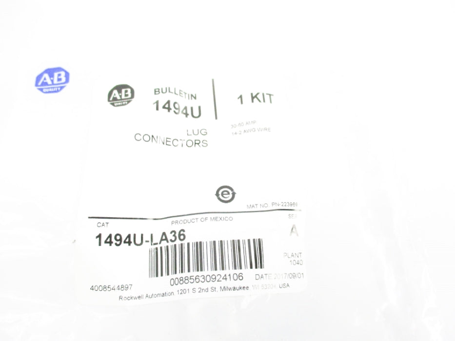 ALLEN BRADLEY 1494U-LA36 SER. A NSMP