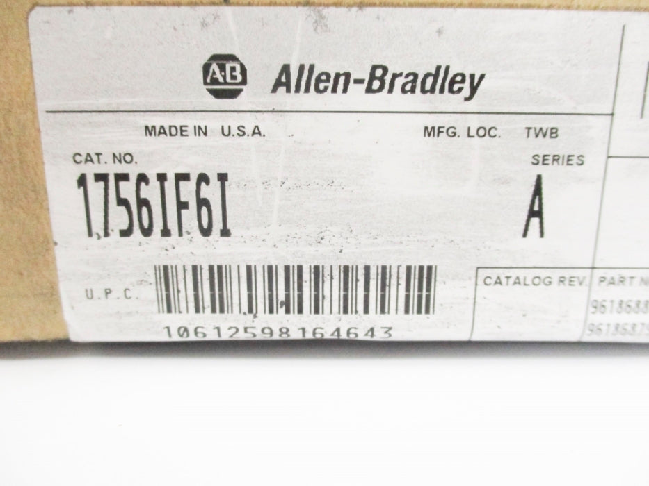 ALLEN BRADLEY 1756-IF6I SER. A F/W 1.12 DATE: 2007 NSFS