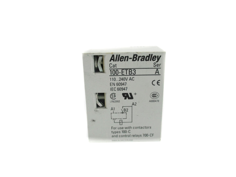 ALLEN BRADLEY 100-ETB3 SER. A 110/240VAC 0.3-3S (WH) NSMP