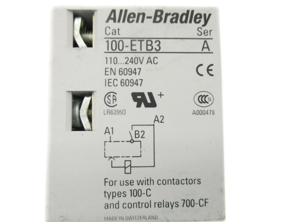 ALLEN BRADLEY 100-ETB3 SER. A 110/240VAC 0.3-3S NSNP