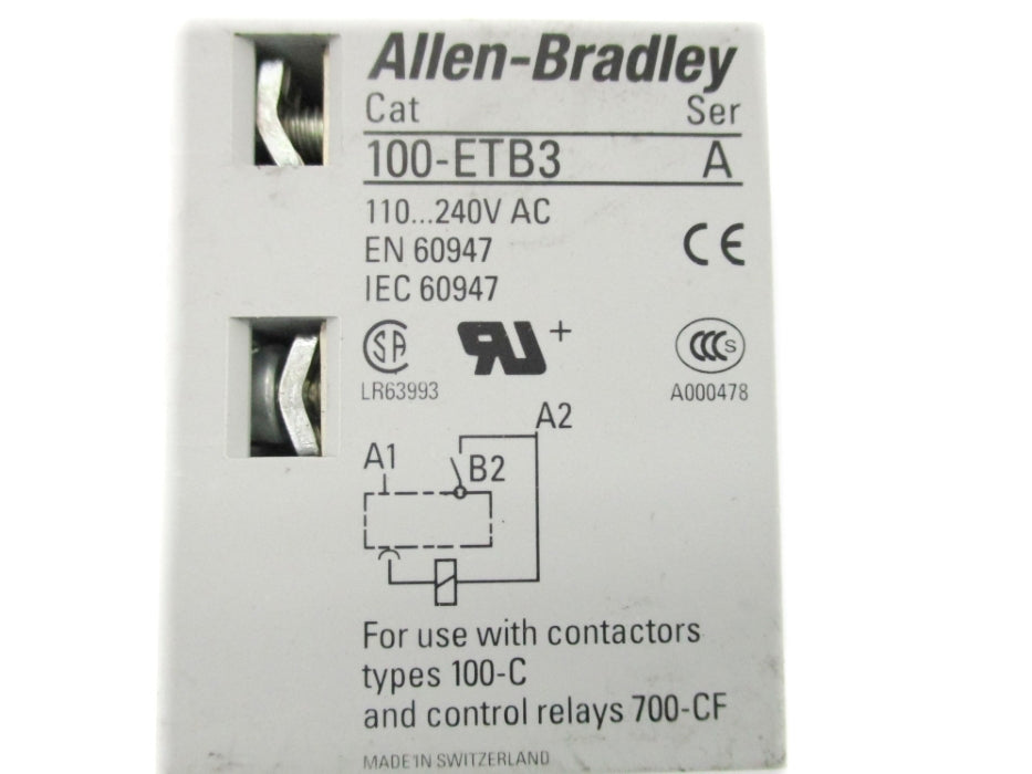 ALLEN BRADLEY 100-ETB3 SER. A 110/240VAC 0.3-3S NSNP