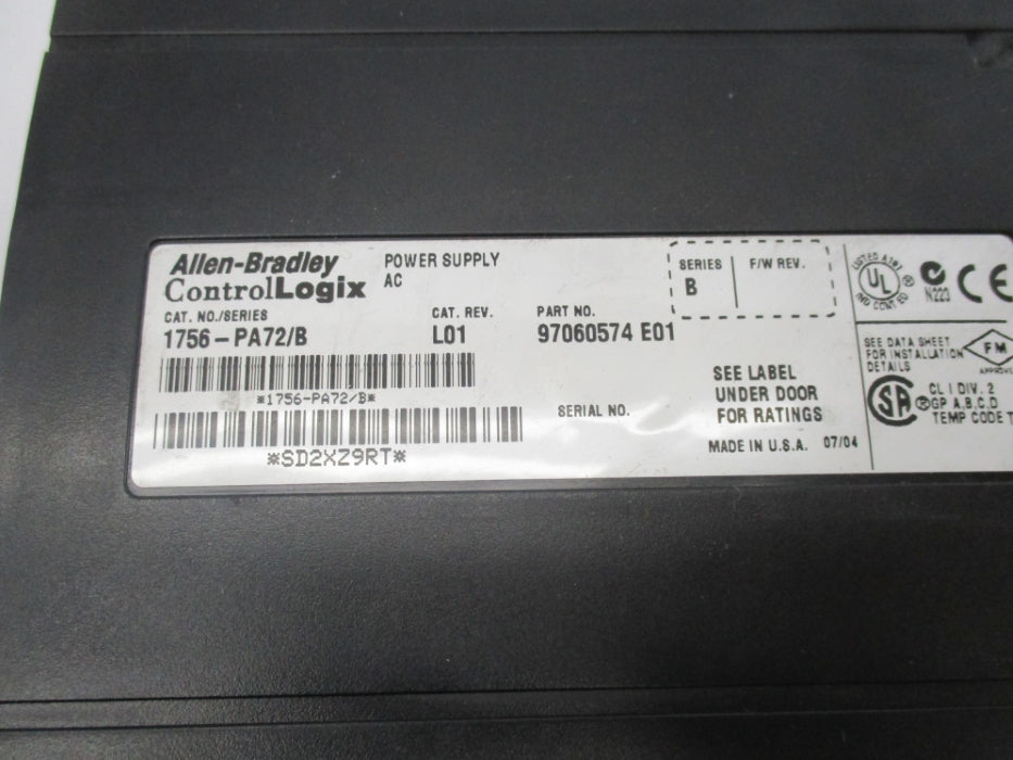 ALLEN BRADLEY 1756-PA72 SER. B (AS PICTURED) NSNP