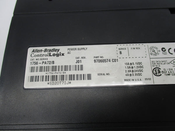 ALLEN BRADLEY 1756-PA72 SER. B 120/240VAC NSNP