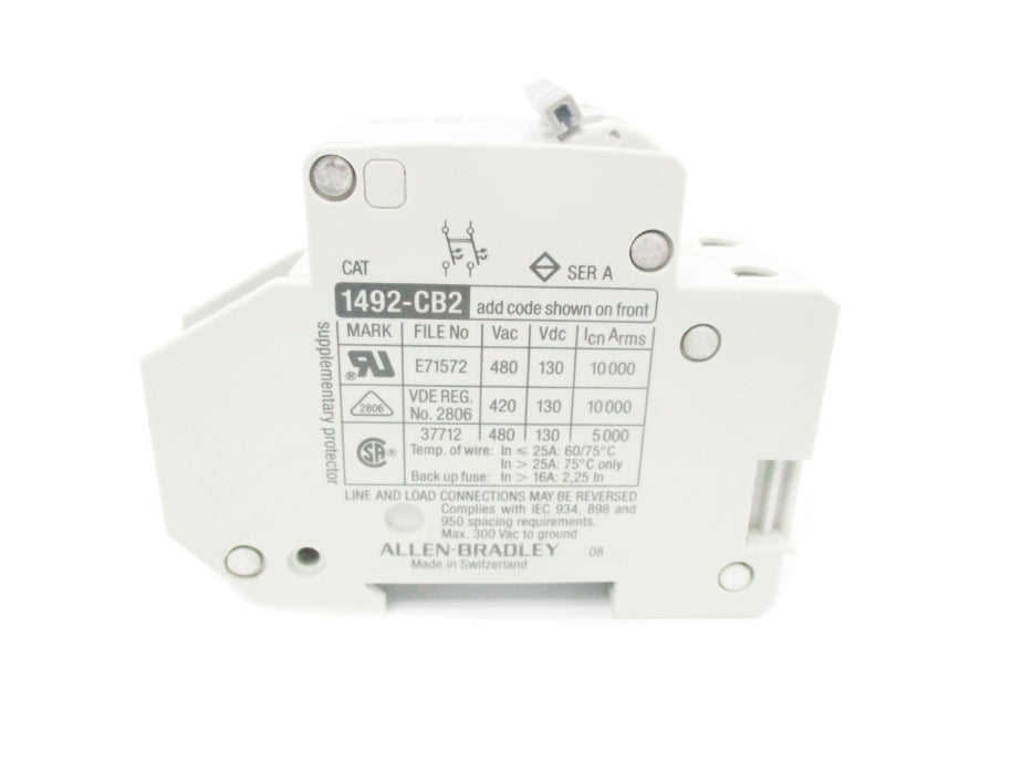ALLEN BRADLEY 1492-CB2G150 SER. A 480VAC 15A (BK/YL) NSMP