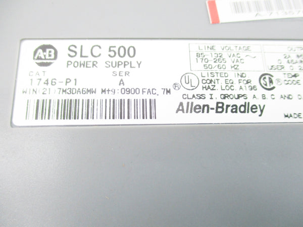 ALLEN BRADLEY 1746-P1 SER. A 170-265VAC NSNP