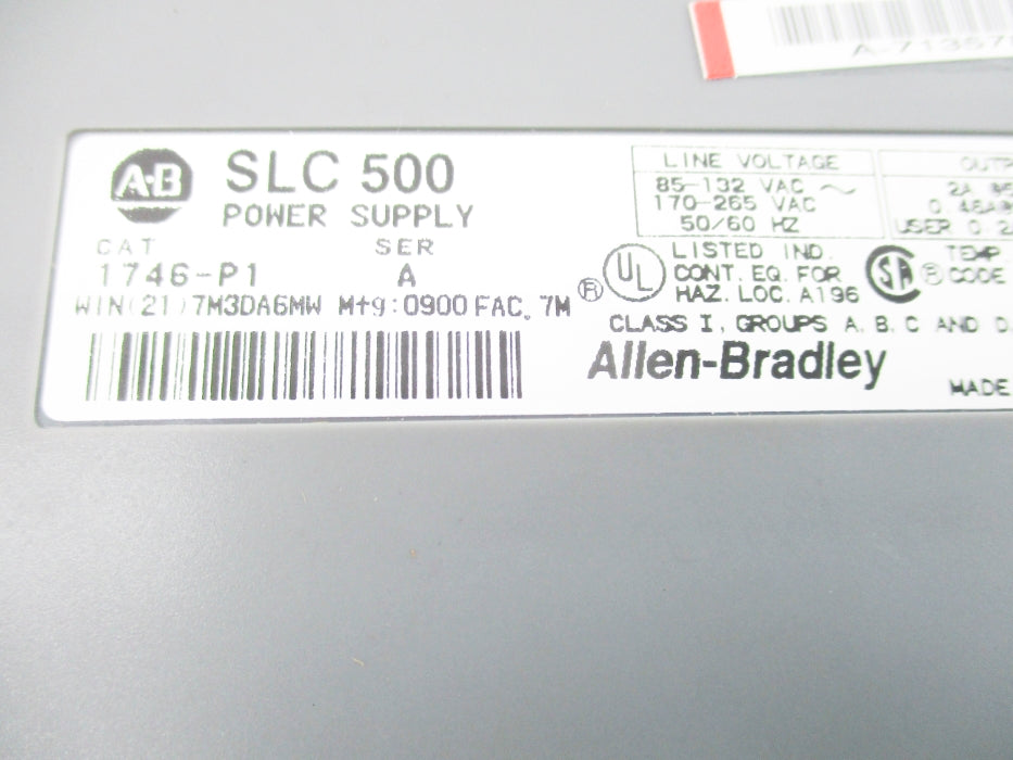 ALLEN BRADLEY 1746-P1 SER. A 170-265VAC NSNP