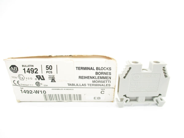 ALLEN BRADLEY 1492-W10 SER. C (PKG OF 50) (WH) NSMP