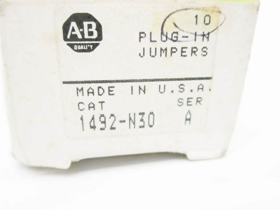 ALLEN BRADLEY  1492-N30 SER. A (BK/YL)  (PKG OF 10) NSMP