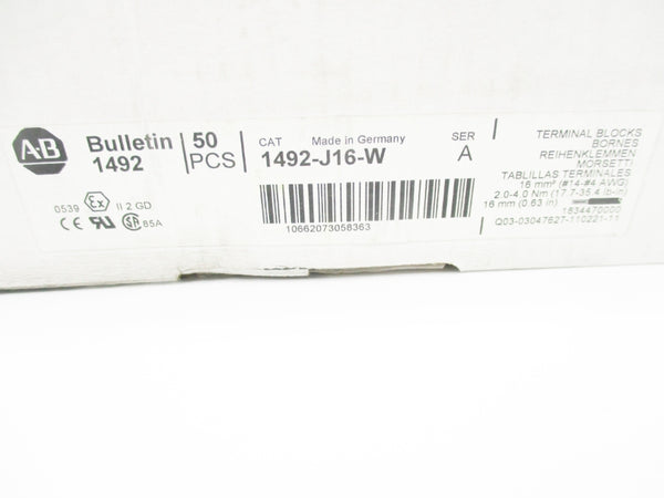 ALLEN BRADLEY 1492-J16-W SER. A (PKG OF 50) (WH) NSMP