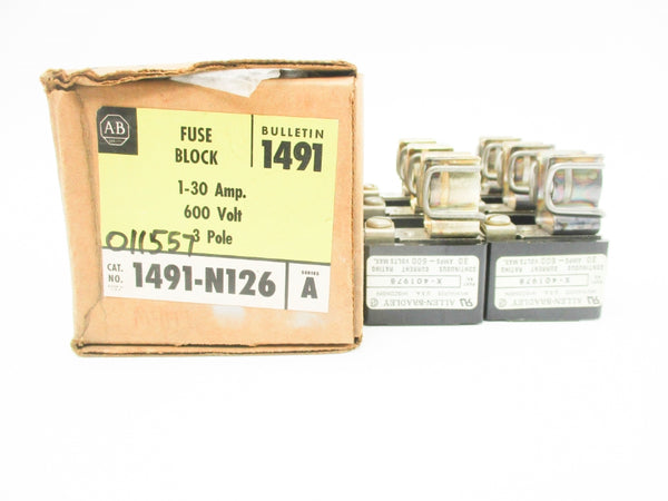 ALLEN BRADLEY 1491-N126 SER. A 600V 30A (PKG OF 2) (BR/YL) NSMP