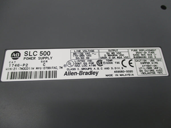 ALLEN BRADLEY 1746-P2 SER. C 170-265VAC 5A NSNP