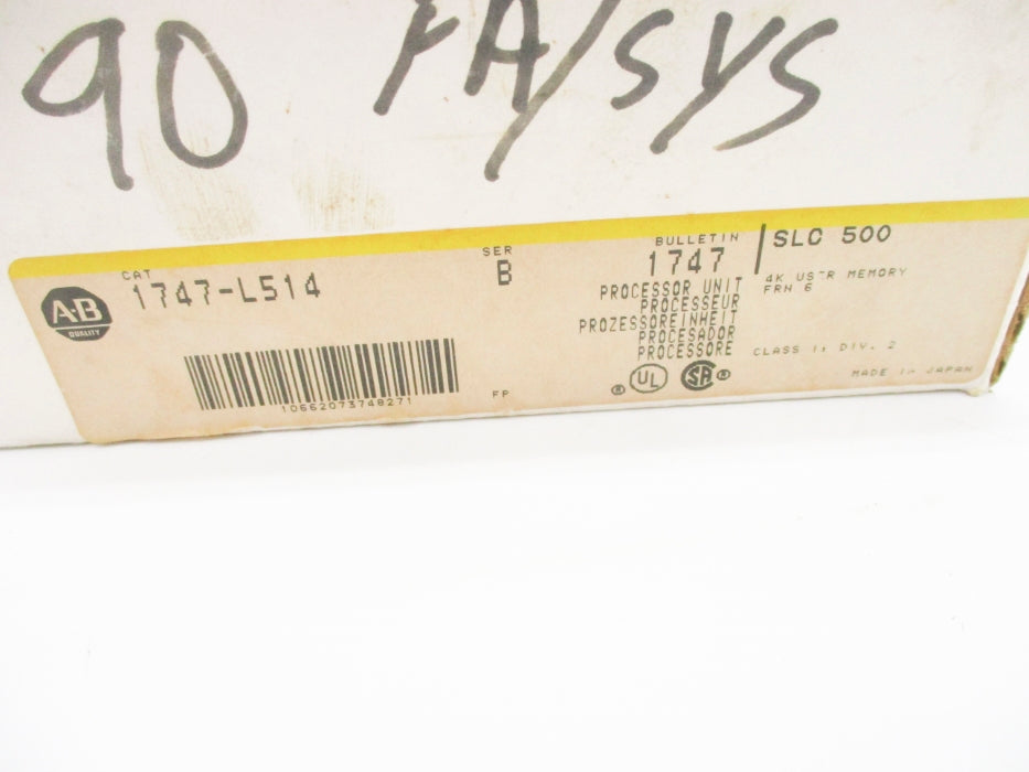 ALLEN BRADLEY 1747-L514 SER. B F/W 6 NSMP