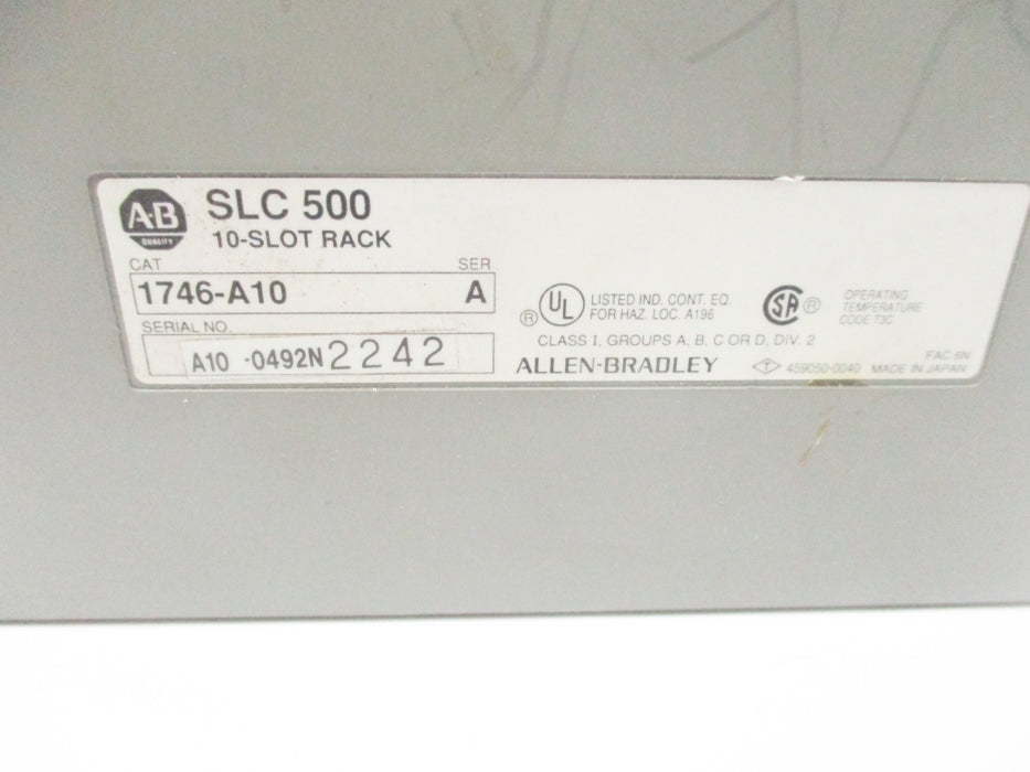 ALLEN BRADLEY 1746-A10 SER. A UNMP