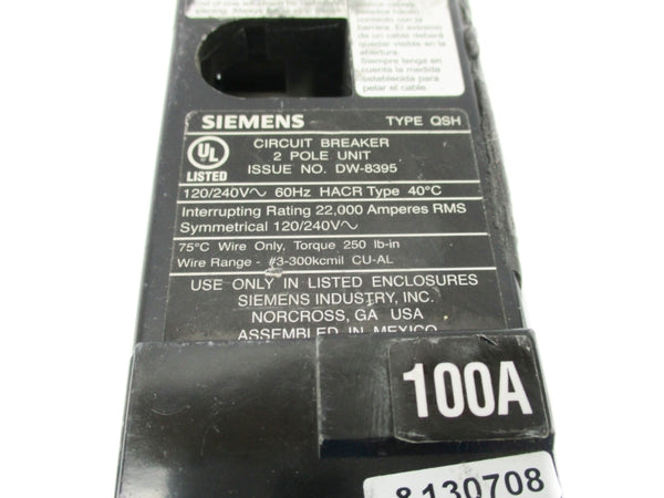 SIEMENS QSH2100 CIRCUIT BREAKER UNMP