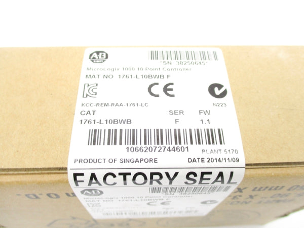 ALLEN BRADLEY 1761-L10BWB SER. F  F/W 1.1 DATE: 2014 NSFS