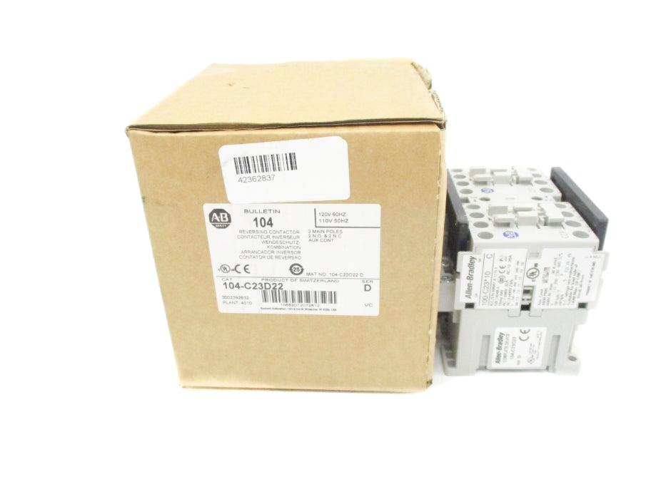 ALLEN BRADLEY 104-C23D22 SER. D 110/120V 32A (BR/WH) NSMP