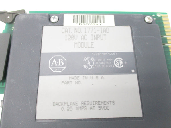 ALLEN BRADLEY 1771-IAD 120VAC/DC 0.25A UNMP