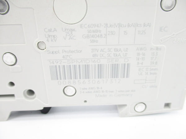 ALLEN BRADLEY 1492-SPM1D160 SER. D NSNP