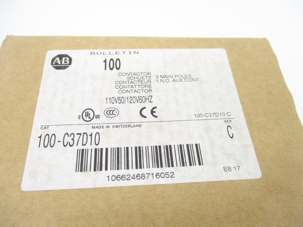 ALLEN BRADLEY 100-C37D10 SER. C 110/120V 65A (BR/WH) NSMP