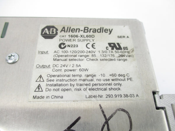 ALLEN BRADLEY 1606-XL60D SER. A 100-120/200-240V 1.3/0.7A NSNP
