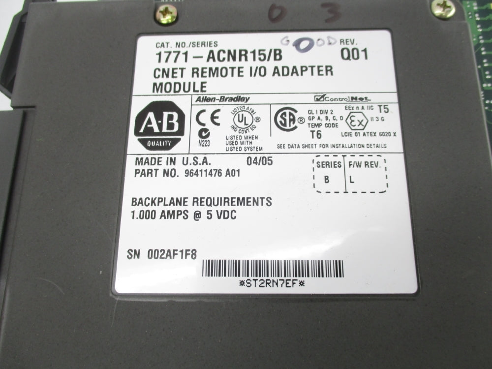 ALLEN BRADLEY 1771-ACNR15 SER. B F/W L UNMP
