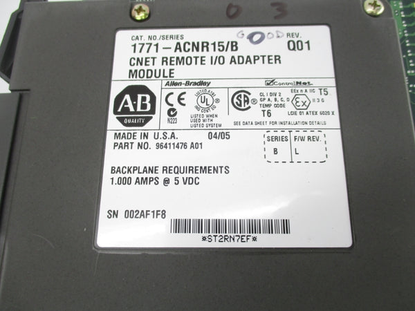 ALLEN BRADLEY 1771-ACNR15 SER. B F/W L UNMP