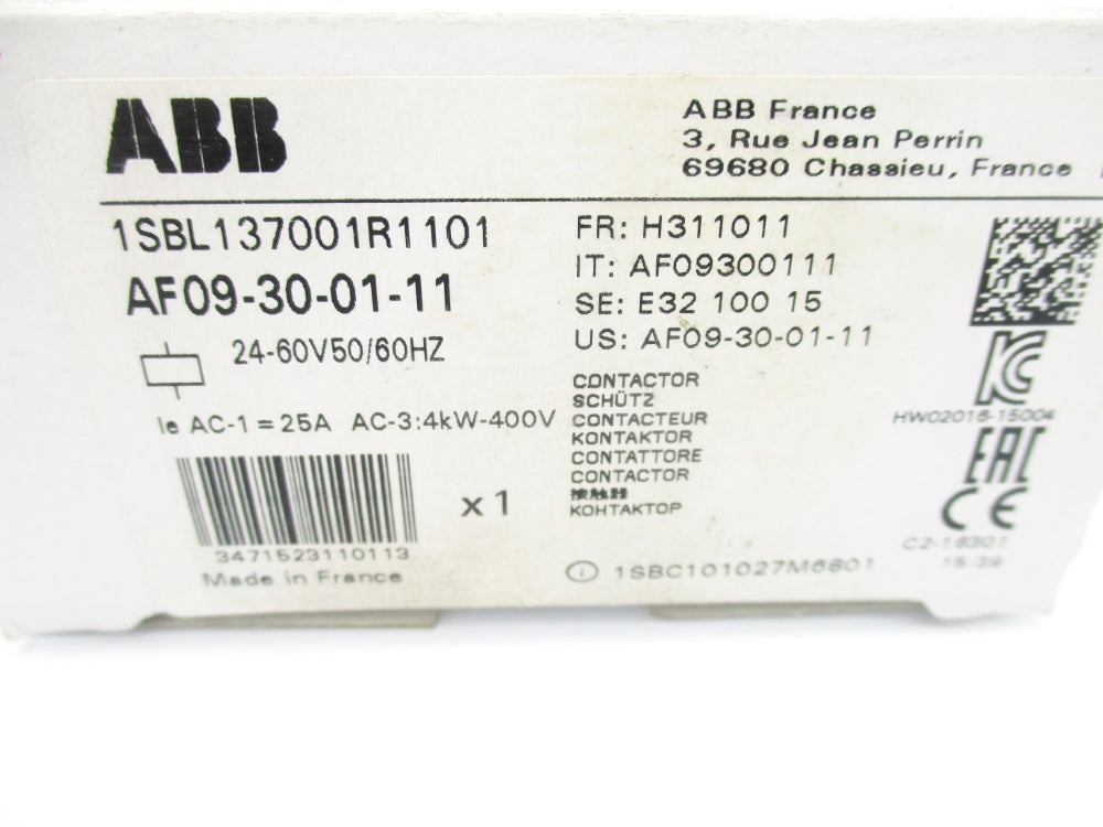 ABB AF09-30-01-11 1SBL137001R1101 24-60V NSMP