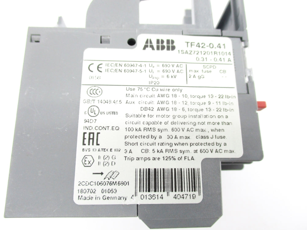 ABB TF42-0.41 690VAC 0.31-0.41A UNMP