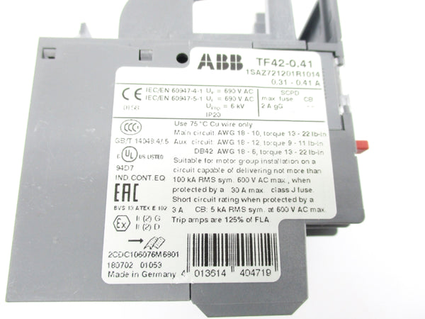 ABB TF42-0.41 690VAC 0.31-0.41A UNMP
