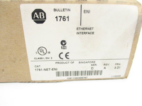 ALLEN BRADLEY 1761-NET-ENI SER. D F/W 3.21 DATE: 2006 NSFS