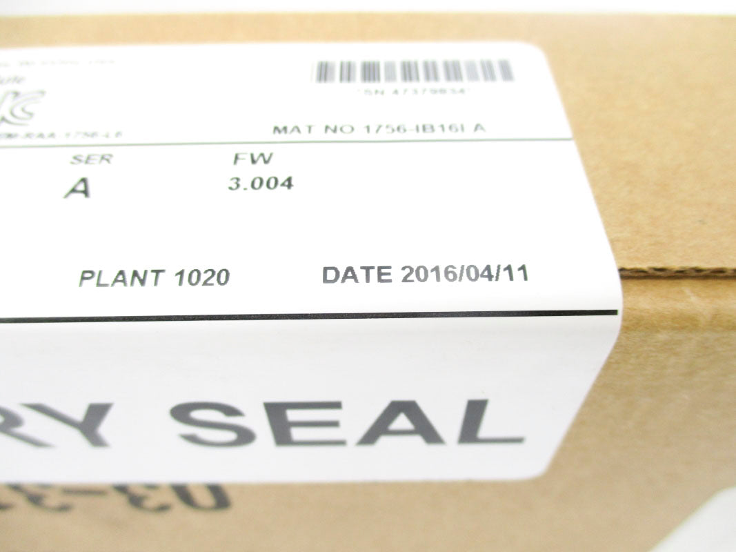 ALLEN BRADLEY 1756-IB16I SER. A F/W 3.004 DATE: 2016 NSFS