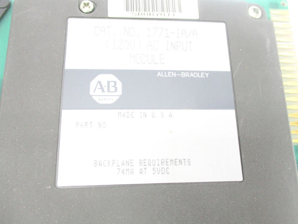 ALLEN BRADLEY 1771-IA SER. A UNMP