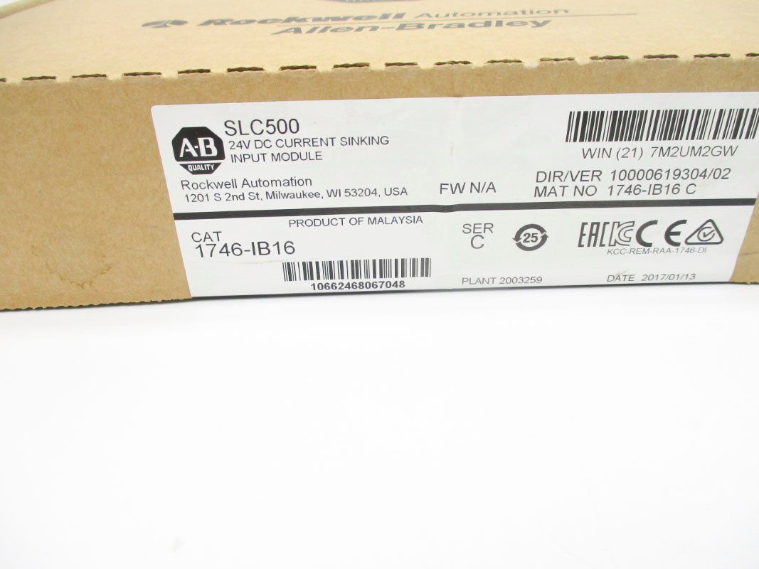 ALLEN BRADLEY 1746-IB16 SER. C DATE: 2017 24VDC NSFS