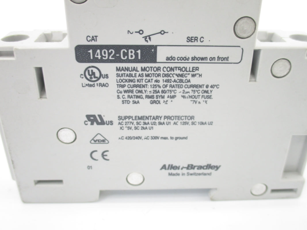ALLEN BRADLEY 1492-CB1G040 SER. C 277V 4A UNMP
