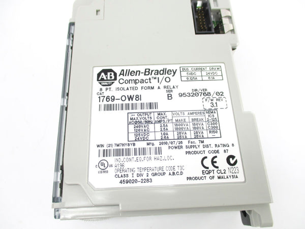 ALLEN BRADLEY 1769-OW8I SER. B F/W 3.1 24VDC NSNP