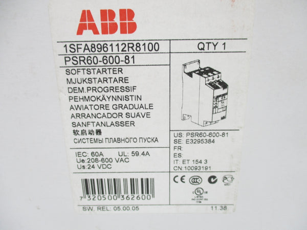 ABB 1SFA896112R8100 PSR60-600-81 600VAC 60A NSMP