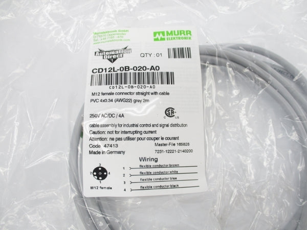 MURR ELEKTRONIK CD12L-0B-020-A0 250VAC/DC 4A NSMP