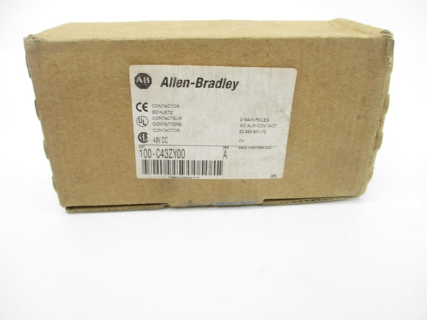 ALLEN BRADLEY 100-C43ZY00 SER. A 48VDC 43A (BR/WH) NSMP