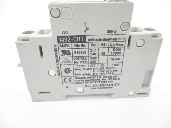 ALLEN BRADLEY 1492-CB1G060 SER. B 420VAC 6A UNMP