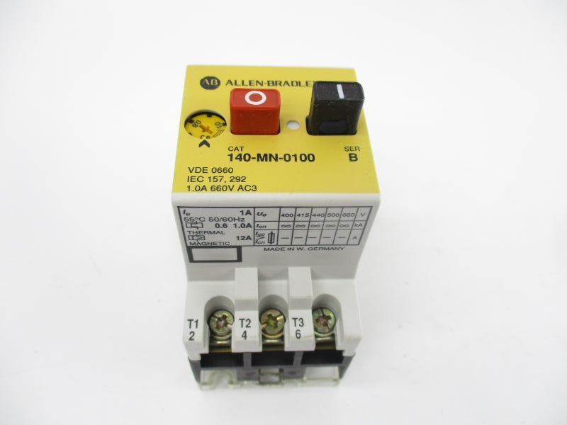 ALLEN BRADLEY 140-MN-0100 SER. B 660V 0.60-1.0A (WH/YL) NSMP