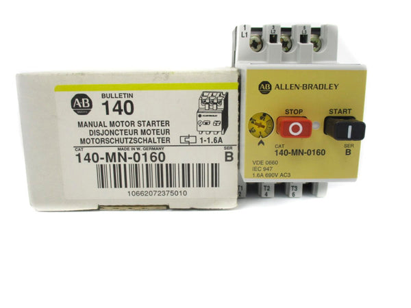 ALLEN BRADLEY 140-MN-0160 SER. B 690V 1-1.6A (WH/YL) NSMP