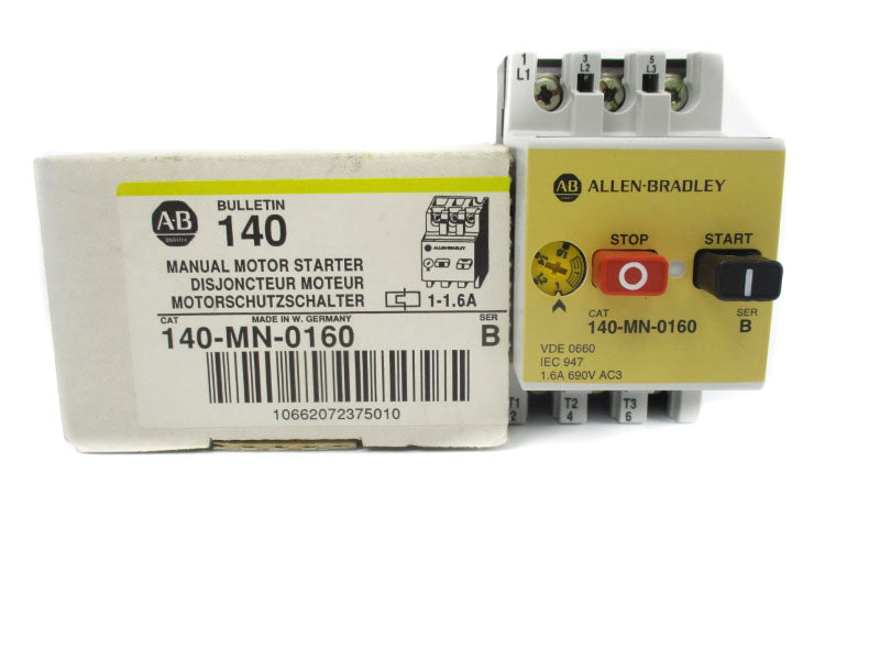 ALLEN BRADLEY 140-MN-0160 SER. B 690V 1-1.6A (WH/YL) NSMP