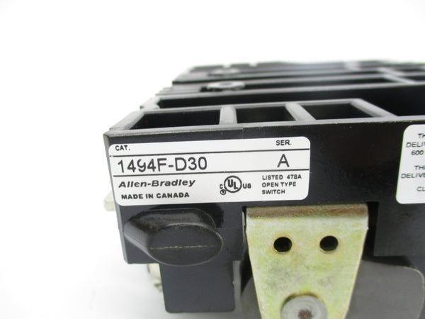 ALLEN BRADLEY 1494F-D30 SER. A 600VAC 30A NSNP