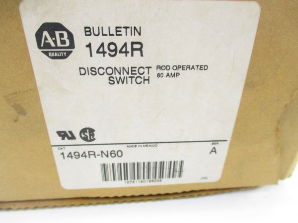 ALLEN BRADLEY 1494R-N60 SER. A 60A (AS PICTURED) (BR/WH) NSMP