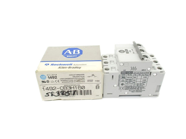 ALLEN BRADLEY 1492-CB3H160 SER. B 480VAC 16A (GY/BL) NSMP