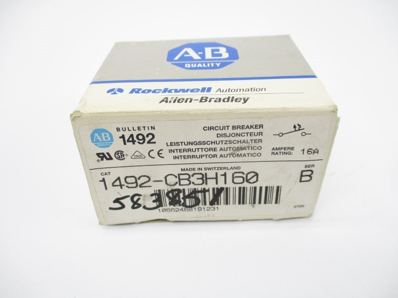 ALLEN BRADLEY 1492-CB3H160 SER. B 480VAC 16A (GY/BL) NSMP