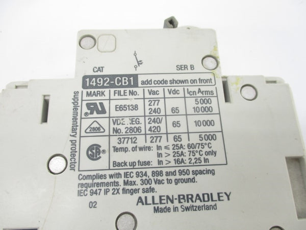 ALLEN BRADLEY 1492-CB1G005 SER. B 277VAC 0.5A NSNP